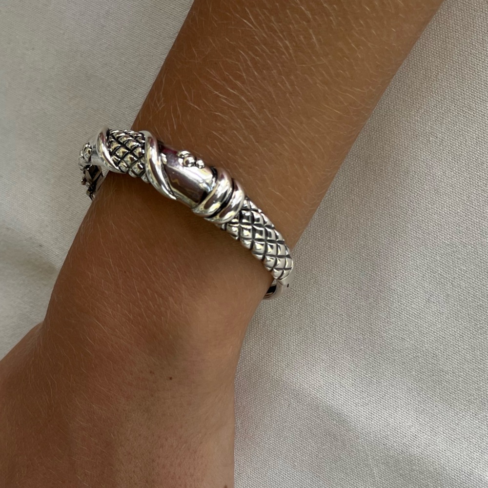 Vintage 925 Sterling Bangle Bracelet - Picture 16 of 16